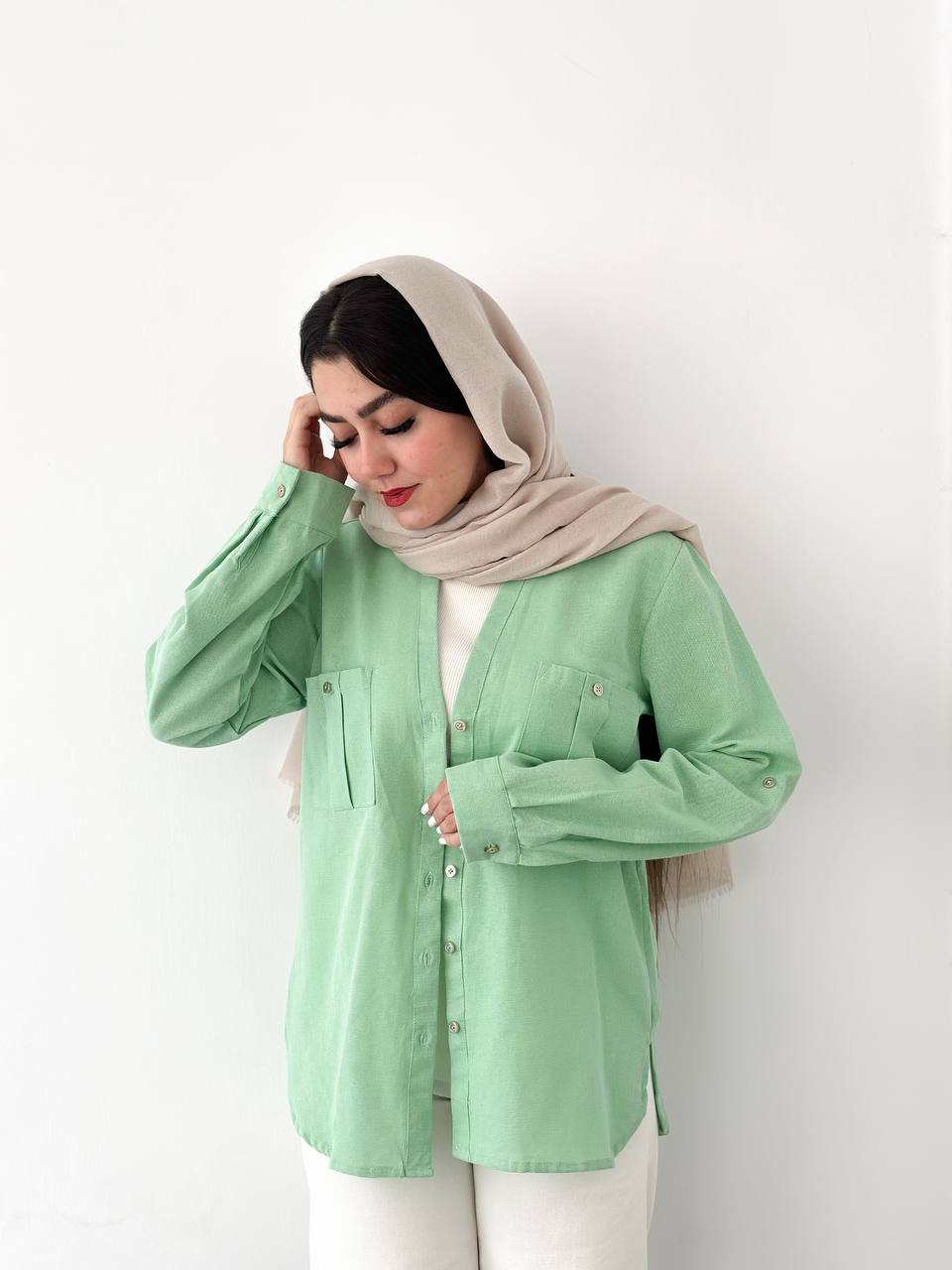 شومیز لینن اسلپ کد 01194