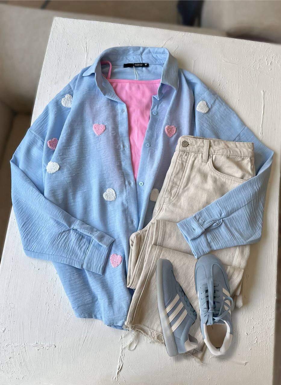 کد ۰۱۱۱۱۴۰۵ شومیز قلب گلدوزی