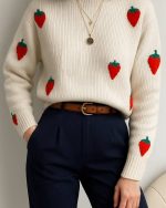 کد ۰۱۱۱۱۴۴۸ پلیور بافت توت فرنگی