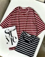 کد ۰۱۱۱۱۵۸۱ تیشرت باکسی راه راه